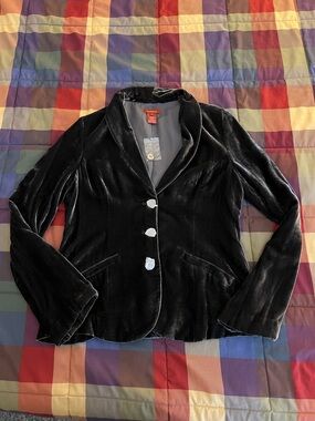 Sundance Graphite Grey Velvet Button-Front Blazer—NWT!